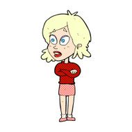 comic cartoon surprised woman N7