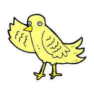 comic cartoon waving bird N2