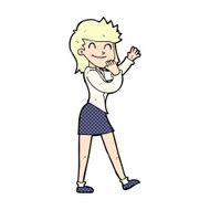 comic cartoon happy businesswoman