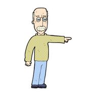 comic cartoon old man gesturing Get Out!