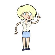 comic cartoon woman with question