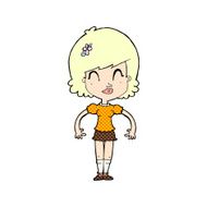 comic cartoon happy pretty woman