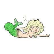 comic cartoon topless mermaid
