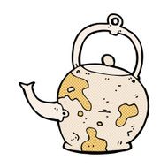 comic cartoon old tea pot