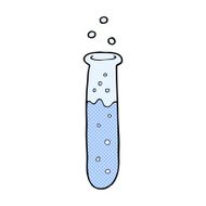 comic cartoon science test tube