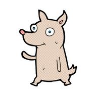 comic cartoon little dog waving