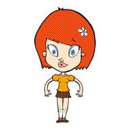 comic cartoon pretty woman N6