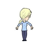 comic cartoon woman shrugging shoulders N19