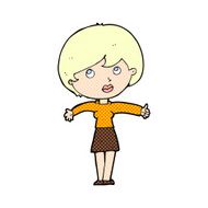 comic cartoon woman giving thumbs up
