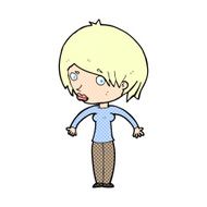 comic cartoon woman shrugging N4
