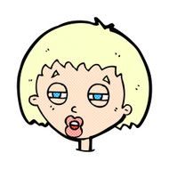 comic cartoon woman narrowing eyes