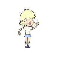 comic cartoon woman with idea N9