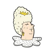 comic cartoon queen's head