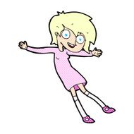 comic cartoon crazy excited girl