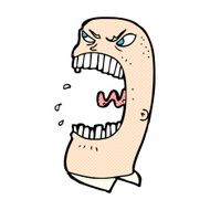 comic cartoon furious man shouting