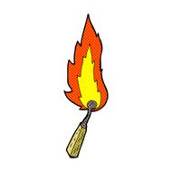 comic cartoon burning match N2
