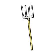comic cartoon pitch fork