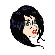 comic cartoon pretty female face N5