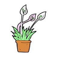 comic cartoon orchid plant