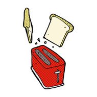 comic cartoon toaster spitting out bread