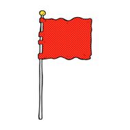 comic cartoon waving flag