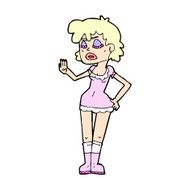 comic cartoon woman making dismissive gesture N2