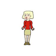 comic cartoon woman shrugging shoulders N21