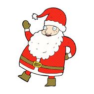 funny waving santa claus comic cartoon N2