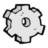 comic cartoon cog symbol