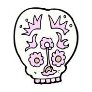 comic cartoon sugar skull