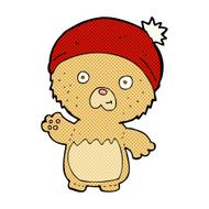 comic cartoon cute teddy bear in hat