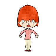 comic cartoon woman staring