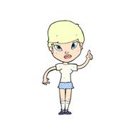 comic cartoon woman with idea N11