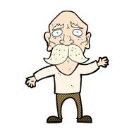comic cartoon worried old man