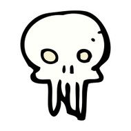 comic cartoon spooky skull symbol N2