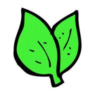 comic cartoon leaves symbol