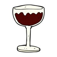 comic cartoon glass of red wine N2