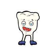 comic cartoon tooth looking smug
