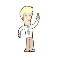 comic cartoon friendly man with idea