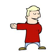 comic cartoon man gesturing direction