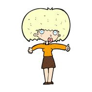 comic cartoon woman giving thumbs up symbol N4