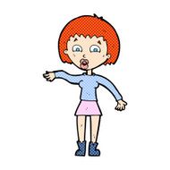 comic cartoon surprised woman N10