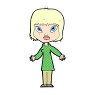comic cartoon woman with open arms N4