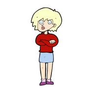 comic cartoon woman wit crossed arms