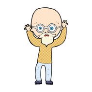 comic cartoon stressed bald man