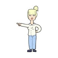 comic cartoon woman pointing N9