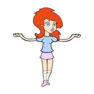 comic cartoon confused pretty girl