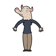 comic cartoon friendly werewolf woman