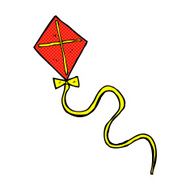 comic cartoon flying kite