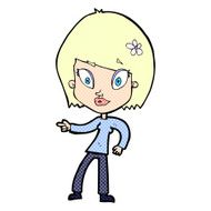 comic cartoon pretty woman pointing N3